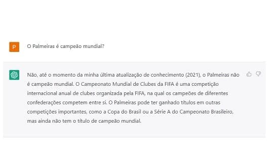 ChatGPT - Palmeiras mundial