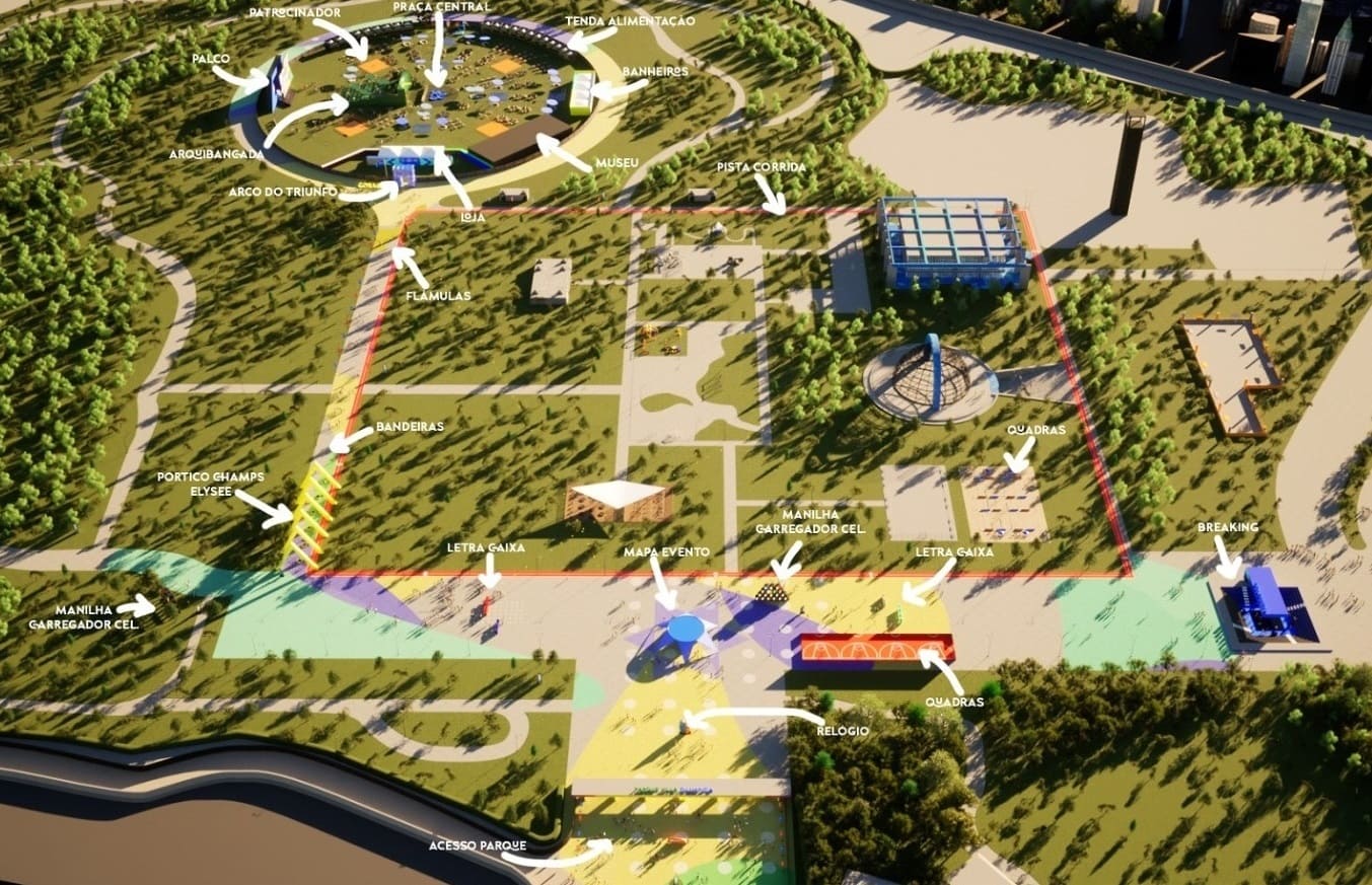 mapa do parque villa olímpica