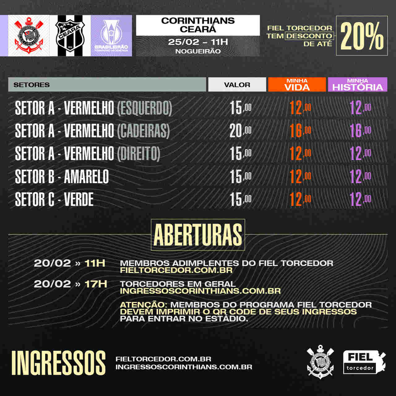 Corinthians x Ceara - Brasileirão Feminino - Ingressos