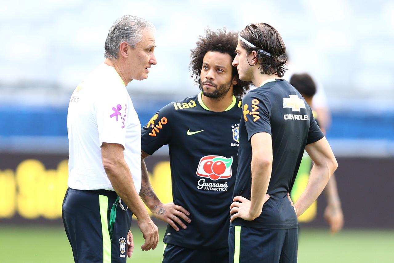 Tite, Marcelo e Filipe Luís - Seleção Brasileira