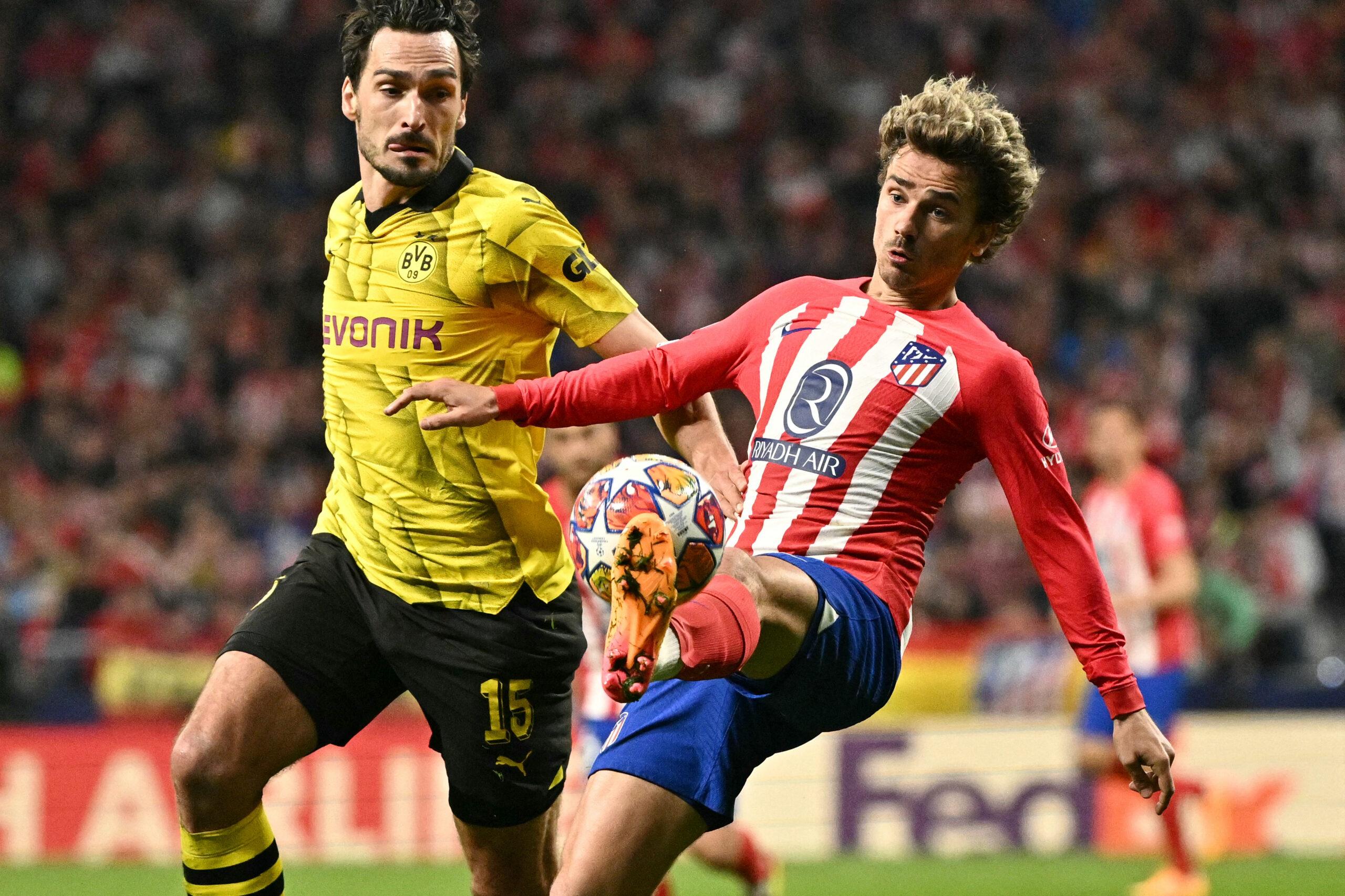 Hummels e Griezmann Borussia Dortmund x Atlético de Madrid - Champions League