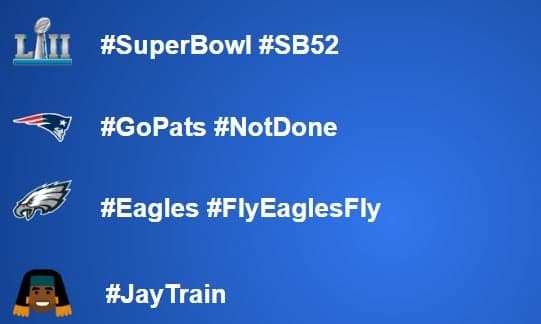 Hashtags Super Bowl