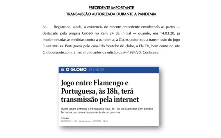 Petição Flamengo Precedente