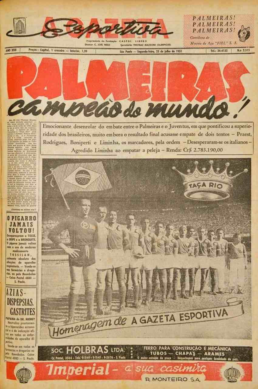 Análise Retrô: O Palmeiras conquistava o mundo no Maracanã em 1951