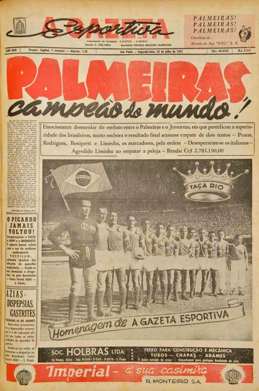 PALMEIRAS CAMPEÃO MUNDIAL DE 51? 