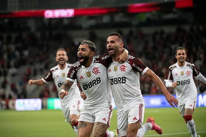 Foto mostra lance de Capasso que originou o pênalti do Flamengo