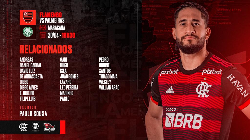 Flamengo divulga lista para jogo contra o Vélez sem Gabigol, David Luiz,  Thiago Maia e Léo Pereira - Super Rádio Tupi