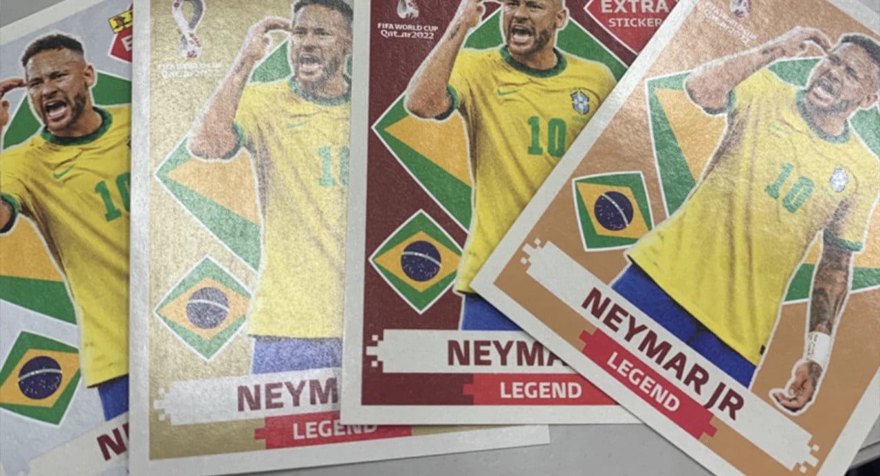 AS 4 LEGENDS NEYMAR JUNIOR (Brasil) - AS 4 FIGURINHAS EXTRA LEGENDS - OURO