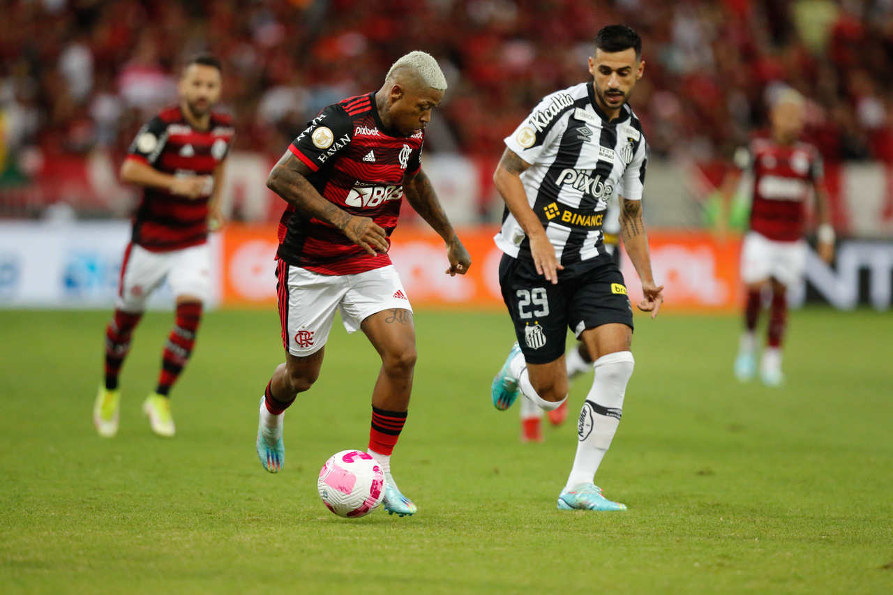Com lances polêmicos e gols, Flamengo vence o Santos antes da