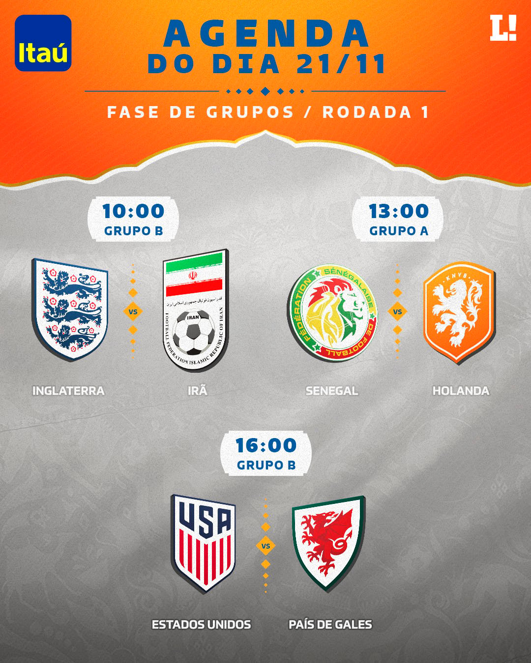 Jogos de amanhã da Copa do Mundo: horários e onde assistir às partidas  desta segunda-feira - Lance!