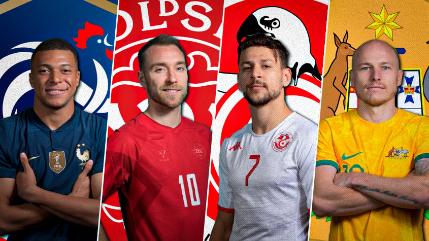 França, Tunísia, Austrália e Dinamarca: conheça as seleções do grupo D da  Copa do Mundo