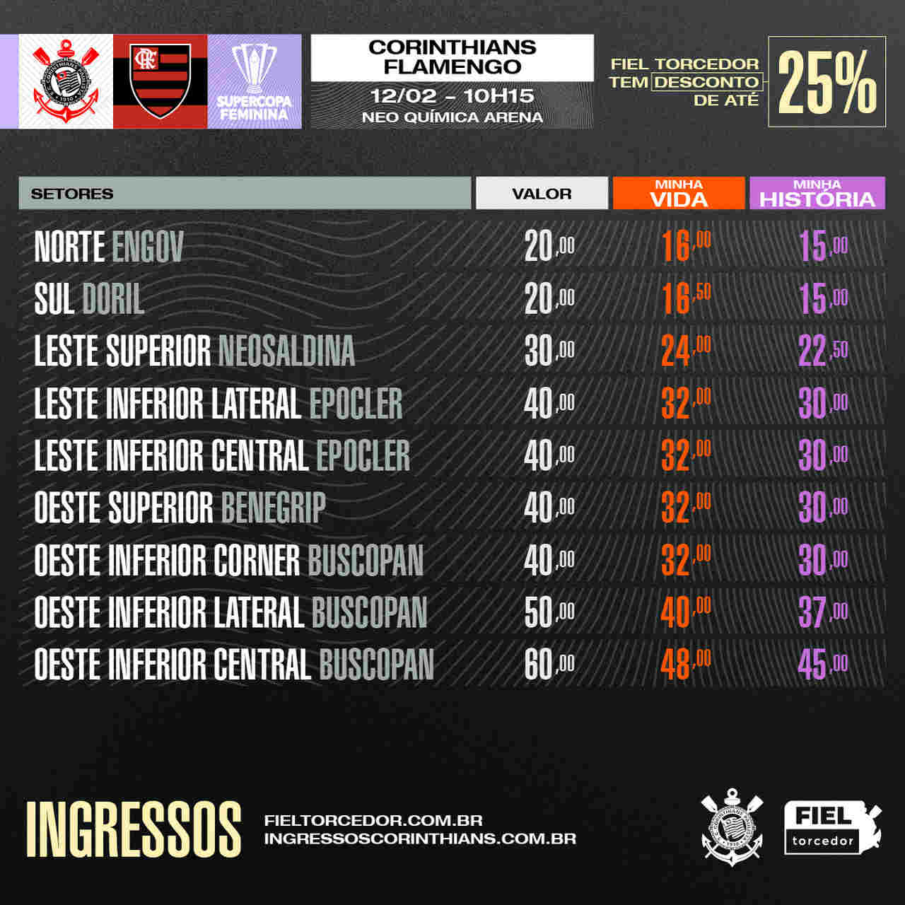 Brasileiro Feminino: venda de ingressos para o jogo contra o Real