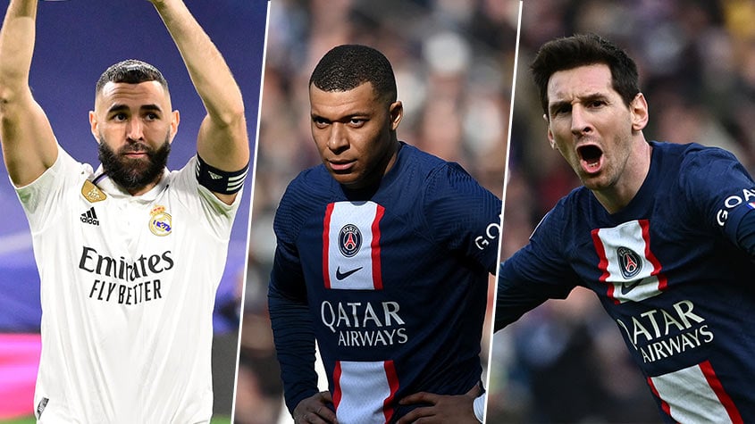 Melhor jogador do mundo: Messi, Mbappé e Benzema concorrem