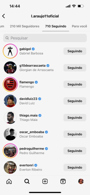 Encaminhado com o Flamengo, Luiz Araújo começa a seguir jogadores do clube  nas redes sociais - Lance!